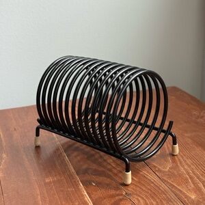 Coil Mail File Holder Organizer Black Vintage Metal Home Office Stationary Decor